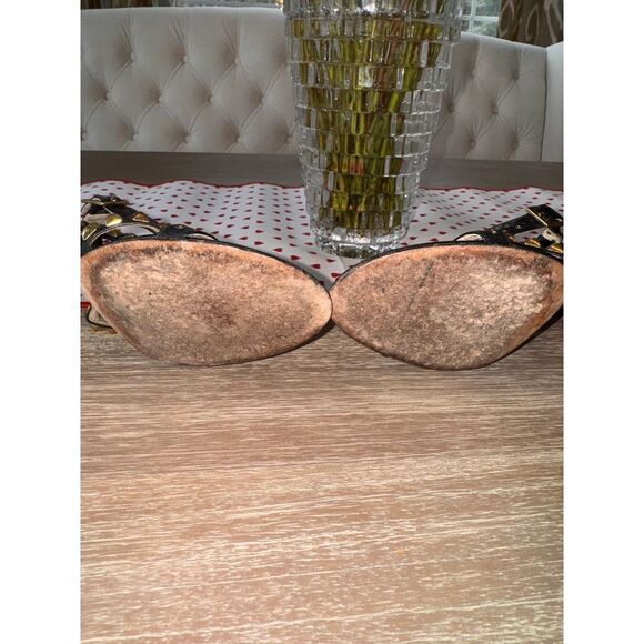 Jimmy Choo Black and Gold Studded Sandals - Picture 9 of 11